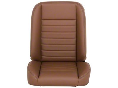 TMI Cruiser Classic Bucket Seats; Saddle Brown Vinyl with Brown Stitching (Universal; Some Adaptation May Be Required)