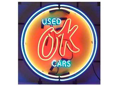 Neon Sign, OK Used Cars Design