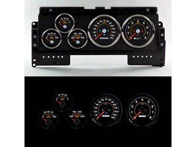 New Vintage USA M-102 Series Direct Fit Gauge Kit; Black (92-96 Bronco)
