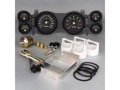 New Vintage USA M-102 Series Direct Fit Gauge Kit; Black (70-78 Camaro)