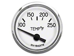New Vintage USA 1940 Series Water Temperature Gauge with Sender; White; 2-1/16-Inch (Universal; Some Adaptation May Be Required)