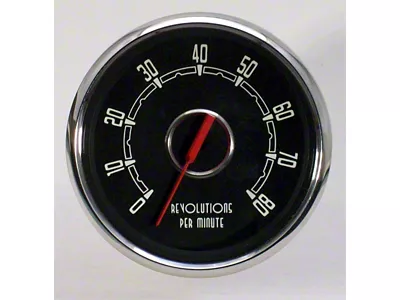 New Vintage USA Woodward Series Tachometer; 8K; Black; 4-3/8-Inch (Universal; Some Adaptation May Be Required)