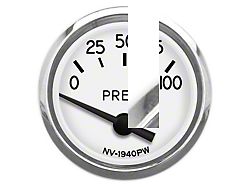 New Vintage USA 1940 Series Oil Pressure Gauge with Sender; White; 2-1/16-Inch (Universal; Some Adaptation May Be Required)