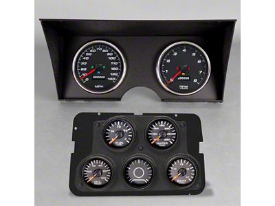 New Vintage USA Performance II Series Direct Fit Gauge Kit; Black (68-77 Corvette C3)