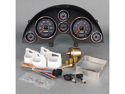 New Vintage USA Performance II Series Direct Fit Gauge Kit; Black (90-96 Corvette C4)