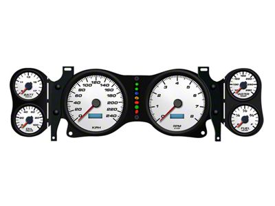 New Vintage USA Performance II Series Direct Fit Gauge Kit; White (90-96 Corvette C4)