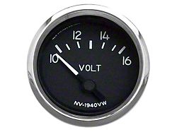New Vintage USA 1940 Series Voltmeter Gauge; Black; 2-1/16-Inch (Universal; Some Adaptation May Be Required)