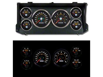 New Vintage USA M-102 Series Direct Fit Gauge Kit; Black (73-79 F-100, F-150, F-250, F-350)