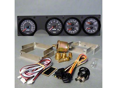 New Vintage USA Performance II Series Direct Fit Gauge Kit; Black (82-89 Firebird)