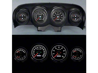 New Vintage USA M-153 Series Direct Fit Gauge Kit; Black (69-70 Mustang)