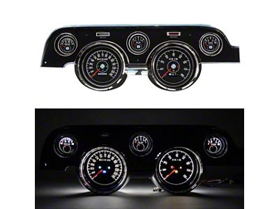 New Vintage USA M-153 Series Direct Fit Gauge Kit; Black (67-68 Mustang)