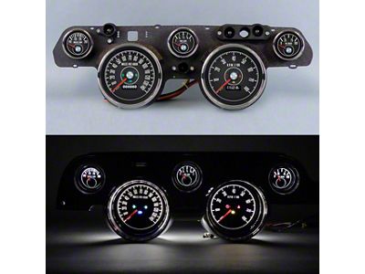 New Vintage USA M-153 Series DIY Direct Fit Gauge Kit; Black (67-68 Mustang)