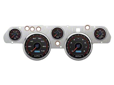 New Vintage USA CFR Series Direct Fit Gauge Kit; Red (67-68 Mustang)