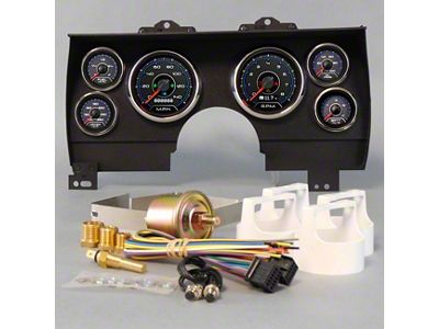 New Vintage USA Performance II Series Direct Fit Gauge Kit; Black (90-92 Camaro)