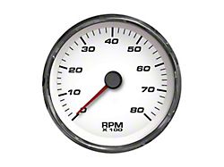 New Vintage USA Performance Series Tachometer; 8K; White; 4-3/8-Inch (Universal; Some Adaptation May Be Required)