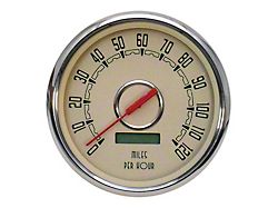 New Vintage USA Woodward Series Speedometer; 140 MPH; Beige; 4-3/8-Inch (Universal; Some Adaptation May Be Required)