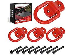 D-Ring Tie Down Anchors; Red