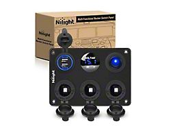 Nilight Cigarette Socket Panel Lighter Adapter with Dual USB Charger LED Voltmeter (Universal; Some Adaptation May Be Required)