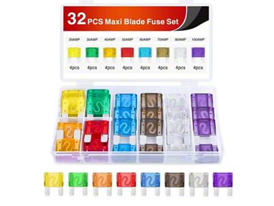 Nilight Maxi APX Blade Fuse Set; 32-Pieces