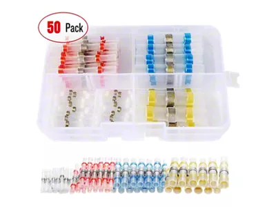 Nilight Solder Seal Wire Connector Kit; 50-Pieces
