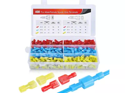 Nilight Spade Nylon Quick Disconnect Terminals; 400-Pieces