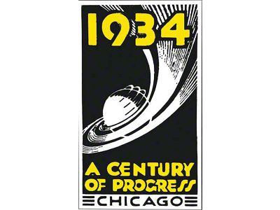 Nostalgia Decal - 1934 - A Century Of Progress Chicago - 3 Tall