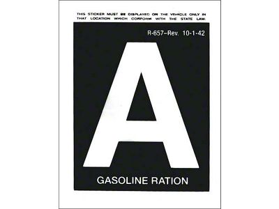 Nostalgia Decal - A Gasoline Ration - 3 Tall