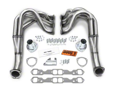 1-3/4-Inch 4-Tube Full Length Headers; Stainless Steel (63-67 283/327 V8 Chevy II Hardtop, Sedan w/o Heater)