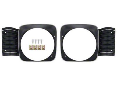 Headlight Bezels; Black (1968 Chevy II)