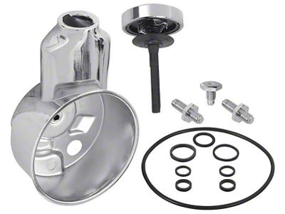 Power Steering Reservoir for Saginaw Power Steering Pumps; Chrome (1968 Small Block V8 Chevy II)