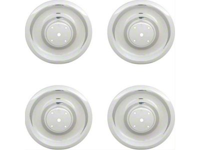 Rally Wheel Hub Cap Dish; Stainless Steel; Set of Four (67-68 Chevy II)