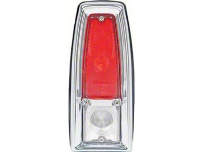 Tail Light; Chrome Housing; Red/Clear Lens (66-67 Chevy II)