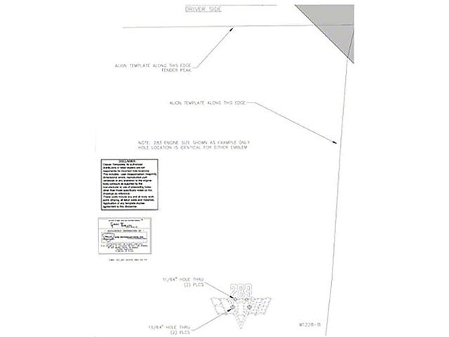 Nova 283 Flag Fender Emblem Template Kit, 1962-1965