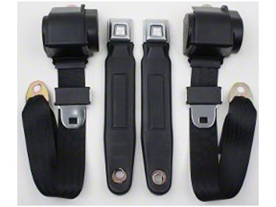 Nova 3-Point Seat Belt With Metal Lift Buckle, For Front Bucket Seat, 1964-1975