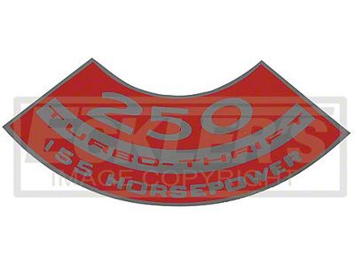 Nova Air Cleaner Decal Inline 6, 250 Turbo-Thrift, 155HP, 1967-1970