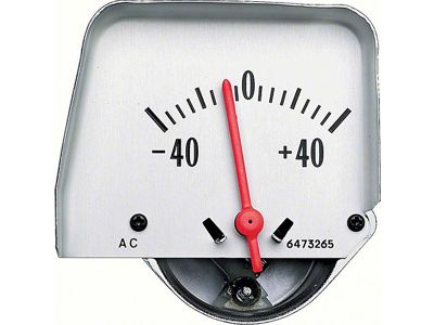 Nova Battery Gauge, Console, Silver, 1968-1974