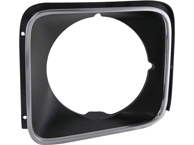 Nova Bezels, Headlight, Left Hand, Black, Super Sport 1975-1978 (Nova, Super Sport SS Coupe, Two-Door)