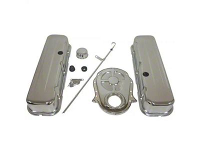 Nova Big Block Chrome Engine Dress Up Kit With Short Smooth Style Valve Covers 1967-1995