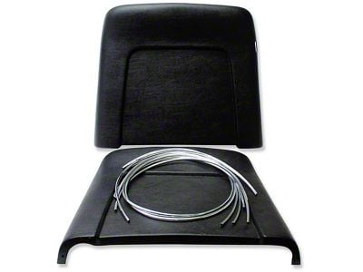 Nova Bucket Seat Back Shells, Black, With Chrome Trim, 1968