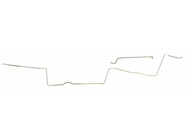 Nova And Chevy II Front To Rear Fuel Line, Two Piece, V8 And L79, 3/8, Stainless Steel, 1966-1967