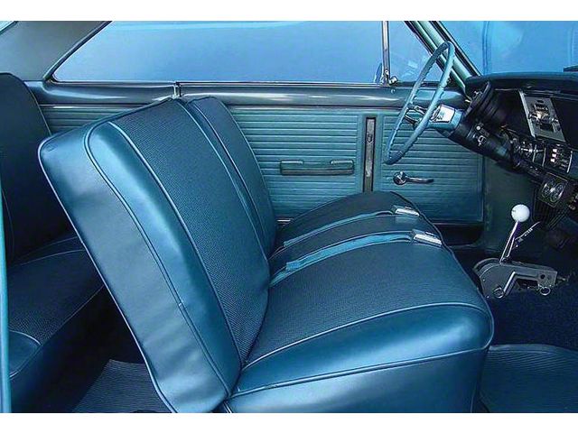 Nova, Chevy II, Reproduction SS, Front Split Bench Seat Covers, Vinyl, 1967 (Nova, Super Sport SS Coupe, Two-Door)