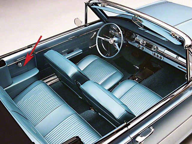 Nova, Chevy II, SS, Convertible Rear Door Panels, Vinyl, 1963 (Nova 400, Super Sport SS Convertible)