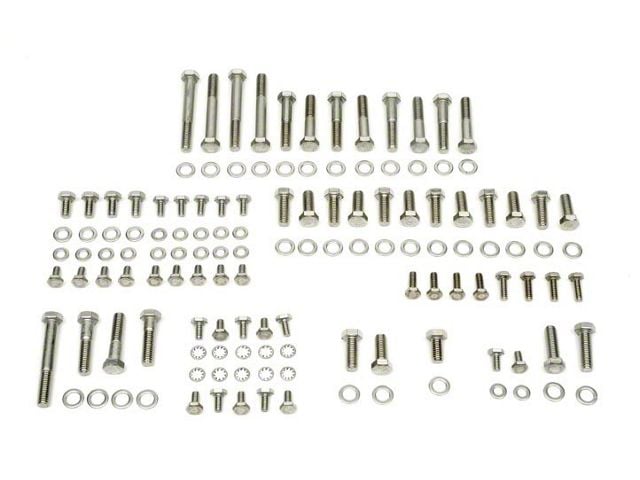 Nova Engine Bolt Kit, Small Block, Stainless Steel, For Cars With Stock Exhaust Manifolds, 1967-69