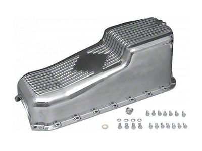 Nova Engine Oil Pan, Small Block, Polished Cast Aluminum, 1970-79