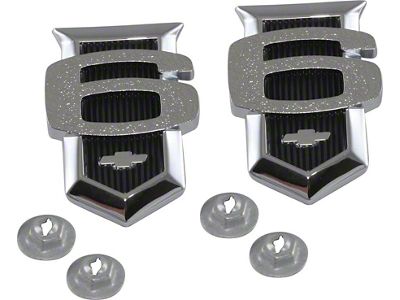 Nova Fender Emblem, 6-Cylinder Shield, Black, Show Quality 1962-1964