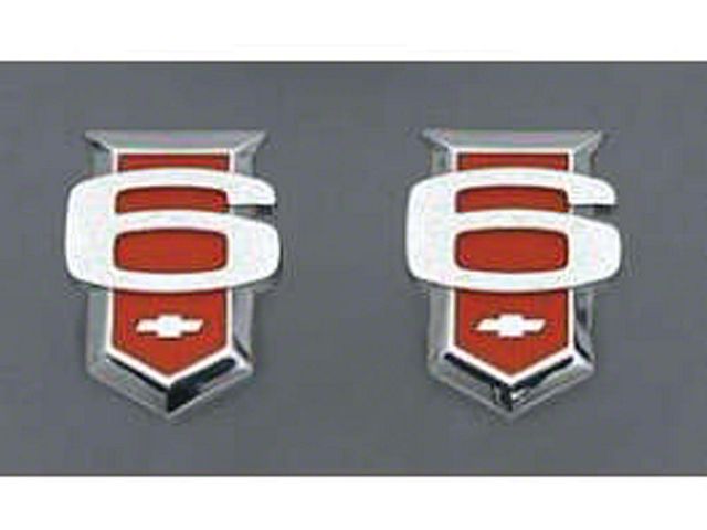 Nova Fender Emblem, 6-Cylinder Shield, Red, Show Quality 1962-1964