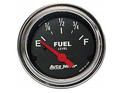 Auto Meter Traditional Chrome Series 2-1/16-Inch Fuel Level Gauge; 0 ohm Empty to 90 ohm Full