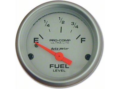 Auto Meter Ultra-Lite Series 2-1/16-Inch Fuel Level Gauge; 0 ohm Empty to 90 ohm Full