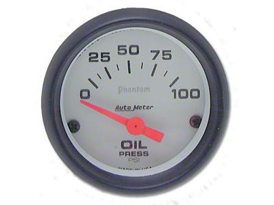 Nova Oil Pressure Gauge, Phantom Series, AutoMeter, 1967-69
