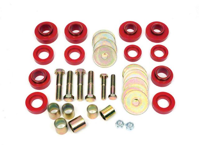 Nova Polyurethane Subframe & Radiator Mounting Bushing Set With Hardware, Red, 1967-81